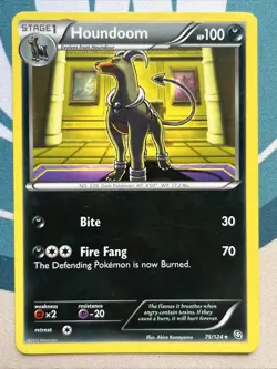 Pokemon Card - Houndoom - Regular Rare (75/124) BW Dragons Exalted *LP* - Image 1