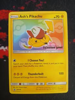 Pokemon TCG Ash's Pikachu SM108 Promo Trading Card NM - Image 1