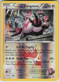Pokemon Team Magma's Zangoose Common Double Crisis 22/34 LP - Image 1