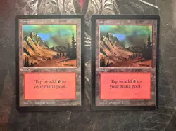 *** BETA Mountain (C - Arabian) x2 *** Clean w/ Tiny Ink - DUTY FREE - MtG Magic - Image 1