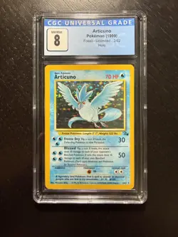 1999 Pokemon Articuno #2 Fossil Holo CGC 8 - Image 1