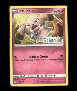 POKEMON SNUBBULL 90/149 BUILD A BEAR WORKSHOP PROMO CARD NM - Image 1