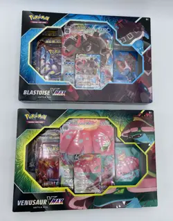 Pokemon TCG Blastoise and Venusaur VMAX Battle Box Set of 2 New and Sealed - Image 1