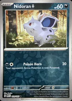 Nidoran F 029/165 Common 151 Pokemon Reverse Holo Near Mint - Image 1