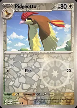 Pidgeotto 017/165 Common 151 Pokemon Reverse Holo Near Mint - Image 1