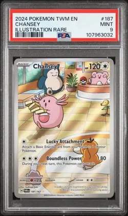 PSA 9 Chansey Holo Illustration Rare 187/167 Pokemon SV6: Twilight Masquerade - Image 1