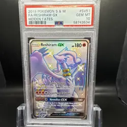 Pokemon Reshiram GX SV51/SV94 Hidden Fates Shiny Vault Holo Rare PSA 10 2019 TCG - Image 1