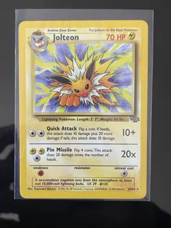 Pokemon Jolteon Jungle 20/64 Rare Stage 1 Unlimited 70 HP Regular English - Image 1