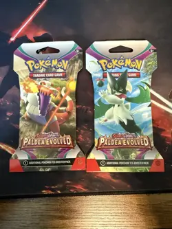 Pokemon TCG Paldea Evolved Sleeved Booster Pack Lot Of 2 - Image 1