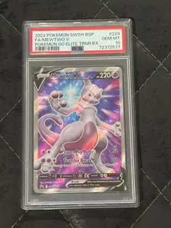 Mewtwo V SWSH229 Full Art Pokemon Go ETB Black Star Promo #229 GEM MINT PSA 10 - Image 1
