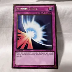 Yu-Gi-Oh! Mirror Force Trap Card GOLD rare NM 1st Edition - Image 1