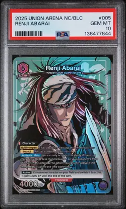 2025 Union Arena Abarai Renji BLC-3-005 Alternate Art Bleach English PSA 10 - Image 1