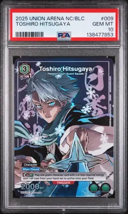 2025 BLC-3-009 Toshiro Hitsugaya Bleach Union Arena PSA 10 - Image 1