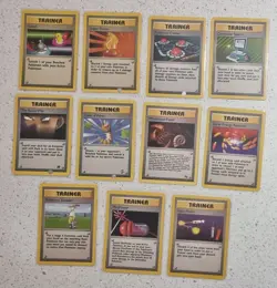 Vintage Pokemon Trainer Card Lot x11 WOTC Bundle Bulk LP-MP Tcg Base Fossil Set - Image 1