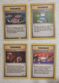 Vintage Pokemon Trainer Card Lot x11 WOTC Bundle Bulk LP-MP Tcg Base Fossil Set - Image 2