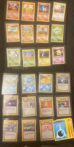 Pokemon TCG Base Set 29 Card Bundle WOTC 1999 LP Vintage Non Holo Lot Top Loaded - Image 1