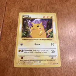 Pokemon Card - Pikachu (Red Cheeks) Base Set (Shadowless) 58/102 Common - Image 1