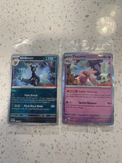 Lot Of 2 Sealed Pokemon Promo Cards 2023 Umbreon Tinkaton - Image 1