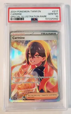 PSA 10 GEM MINT Carmine 217/167 Sv06: Twilight Masquerade IR HOLO Pokemon Card - Image 1