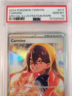 PSA 10 GEM MINT Carmine 217/167 Sv06: Twilight Masquerade IR HOLO Pokemon Card - Image 2