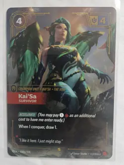 Riftbound 5 Card Lot - Kai'sa , Sett ,dazzling Aurora, Body Rune & Chaos Rune - Image 3