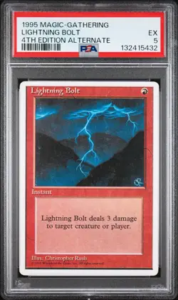 LIGHTNING BOLT 4th Edition Alternate PSA 5 MTG [Nostalgium] - Image 1