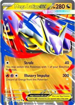 Pokemon TCG Mega Latias EX 100/132 Mega Evolutions Extended Art Double Rare Holo - Image 1
