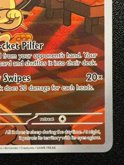 Pokemon: Team Rocket's Meowth Illustration Rare IR Holo 203/182 Destined Rivals - Image 4