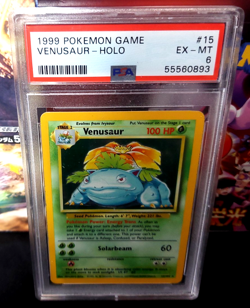 1999 Pokemon Unlimited Base Set Venusaur Holo #15 PSA 6 EX-MT - Image 1