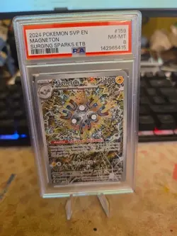 2024 POKEMON SURGING SPARKS ETB PROMO #159 MAGNETON 💎PSA 8💎 - Image 1