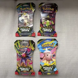 Pokemon TCG Perfect Order Art Set of 4 Sleeved booster packs - Image 1