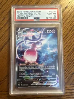 2023 Pokemon TCG Crown Zenith Hatterene VMAX Psa Graded 10 - Image 1