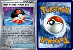 Team Rocket's Great Ball 175/182 UC Destined Rivals Pokemon Reverse Holo NM - Image 3