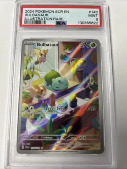 2024 POKEMON STELLAR CROWN BULBASAUR 143/142 ILLUSTRATION RARE - PSA 9 MINT - Image 1