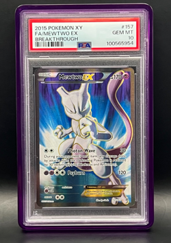 2015 POKEMON XY BREAKTHROUGH-MEWTWO EX 157 FULL ART- PSA Gem Mint 10 - Image 1