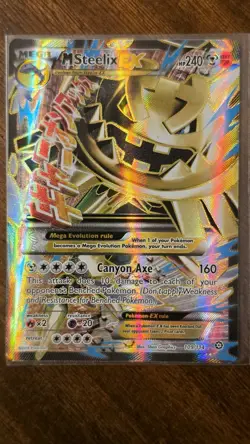 Pokemon TCG M Steelix EX 109/114 XY Steam Siege Ultra Rare Full Art Holo 240 HP - Image 1