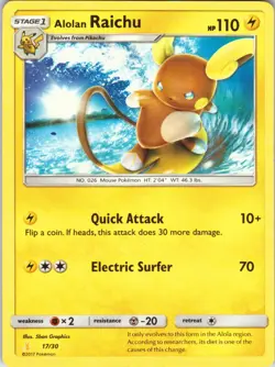 Alolan Raichu - Pokemon TCG SM Trainer Kit Lycanroc & Alolan Raichu 17/30 MP - Image 1