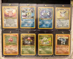 8 NEAR MINT POKEMON MIXED COLLECTION LOT BASE SET 2 (GYARADOS, BULBASAUR) - Image 1