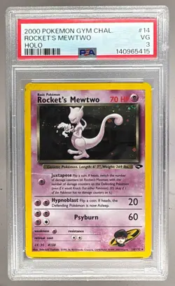 2000 Pokemon Gym Challenge 14 Rocket's Mewtwo Holo PSA 3 140965415 - Image 1