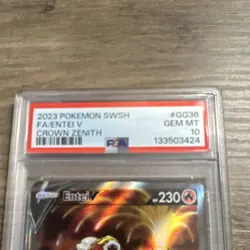 Pokemon Entei V GG36/GG70 Crown Zenith Galarian Gallery Ultra Rare Holo PSA 10 - Image 2