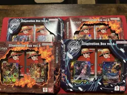 One Piece Card Game Illustration Boxes Vol 5 & 6 Lot of 4 Sealed New - Image 1