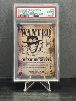 Ace Wanted Poster SP * ERROR* One Piece Trading Card Game OP13-119 PSA 10 - Image 1