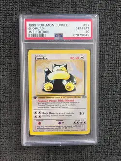 PSA 10 Snorlax 1st Edition 27/64 1999 Pokemon Jungle Vintage WOTC First Edition - Image 1
