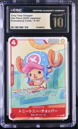 CGC Pristine 10 Tony Tony Chopper 2025 One Piece Promo Cards JPN #P-101 - Image 1