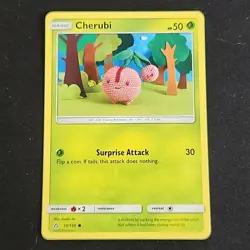 Cherubi 10/156 NM/LP Non Holo Asako Ito Crocheted Collectible Art Pokemon Card - Image 1