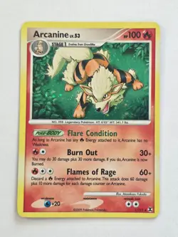 Arcanine Lv.53 1/111 Platinum Rising Rivals Holo Pokemon Card 2009 - Excellent - Image 1