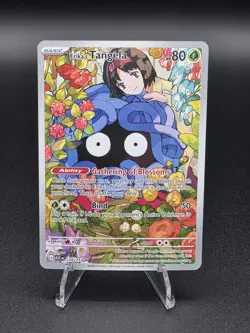 Pokemon TCG Erika's Tangela 218/217 Scarlet & Violet Full Art Holo Card - Image 1