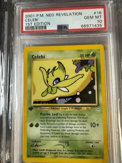 Pokemon Celebi Neo Revelation 1st Edition Non-Holo Card 16/64 PSA 10 - Image 1
