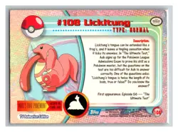 Lickitung #108 2000 Topps Pokemon TV Animation Pokemon Trading Card TCG 2000 - Image 2