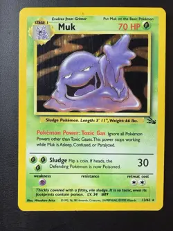 Pokemon Muk Fossil Holo Rare 13/62 1999 Wizards of the Coast Trading Card - Image 1